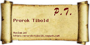 Prorok Tibold névjegykártya